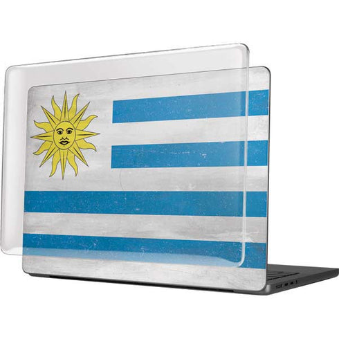 Uraguay Flag Distressed MacBook Pro 14in (2021-24) Case plus Skin